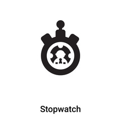 Fototapeta premium Stopwatch icon vector isolated on white background, logo concept of Stopwatch sign on transparent background, black filled symbol