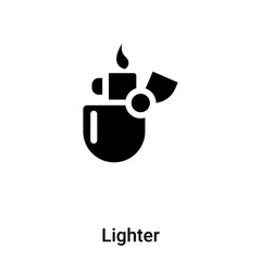 Lighter icon vector isolated on white background, logo concept of Lighter sign on transparent background, black filled symbol