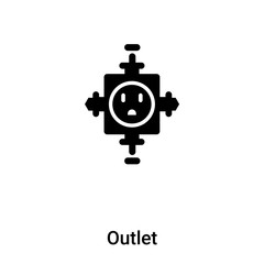 Outlet icon vector isolated on white background, logo concept of Outlet sign on transparent background, black filled symbol