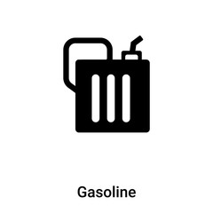 Gasoline icon vector isolated on white background, logo concept of Gasoline sign on transparent background, black filled symbol