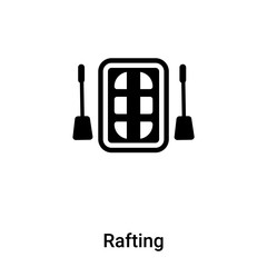 Rafting icon vector isolated on white background, logo concept of Rafting sign on transparent background, black filled symbol