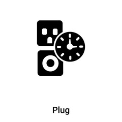 Fototapeta premium Plug icon vector isolated on white background, logo concept of Plug sign on transparent background, black filled symbol