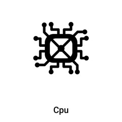 Cpu icon vector isolated on white background, logo concept of Cpu sign on transparent background, black filled symbol