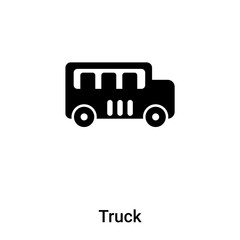 Truck icon vector isolated on white background, logo concept of Truck sign on transparent background, black filled symbol