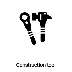 Construction tool icon vector isolated on white background, logo concept of Construction tool sign on transparent background, black filled symbol