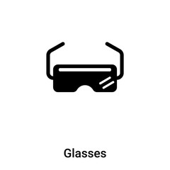 Glasses icon vector isolated on white background, logo concept of Glasses sign on transparent background, black filled symbol