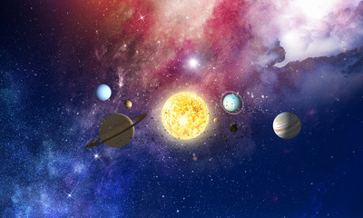 Fototapeta premium Space planets and nebula