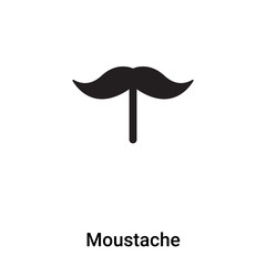 Moustache icon vector isolated on white background, logo concept of Moustache sign on transparent background, black filled symbol