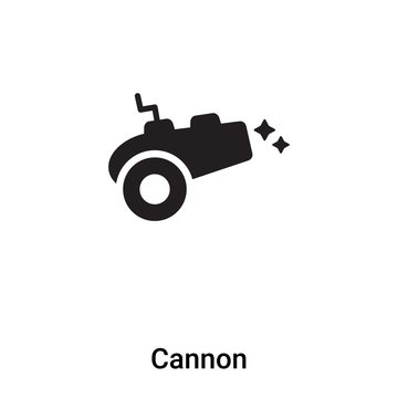 Cannon icon vector isolated on white background, logo concept of Cannon sign on transparent background, black filled symbol