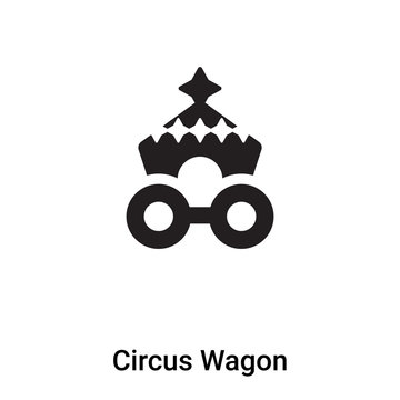 Circus Wagon icon vector isolated on white background, logo concept of Circus Wagon sign on transparent background, black filled symbol