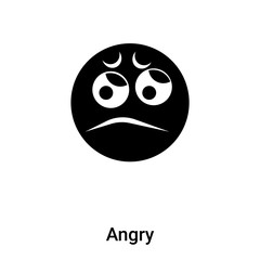 Fototapeta premium Angry icon vector isolated on white background, logo concept of Angry sign on transparent background, black filled symbol