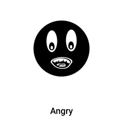 Angry icon vector isolated on white background, logo concept of Angry sign on transparent background, black filled symbol