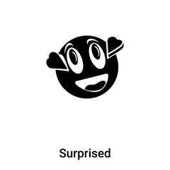 Obraz premium Surprised icon vector isolated on white background, logo concept of Surprised sign on transparent background, black filled symbol