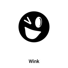 Wink icon vector isolated on white background, logo concept of Wink sign on transparent background, black filled symbol