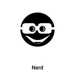 Fototapeta premium Nerd icon vector isolated on white background, logo concept of Nerd sign on transparent background, black filled symbol