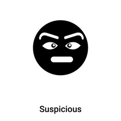 Suspicious icon vector isolated on white background, logo concept of Suspicious sign on transparent background, black filled symbol