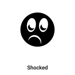 Shocked icon vector isolated on white background, logo concept of Shocked sign on transparent background, black filled symbol