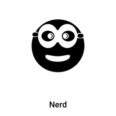 Nerd icon vector isolated on white background, logo concept of Nerd sign on transparent background, black filled symbol