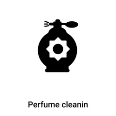 Perfume cleanin icon vector isolated on white background, logo concept of Perfume cleanin sign on transparent background, black filled symbol