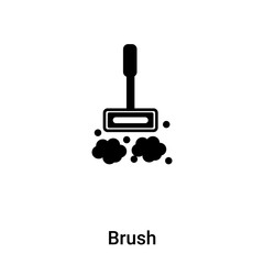 Brush icon vector isolated on white background, logo concept of Brush sign on transparent background, black filled symbol