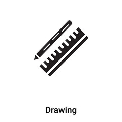 Drawing icon vector isolated on white background, logo concept of Drawing sign on transparent background, black filled symbol