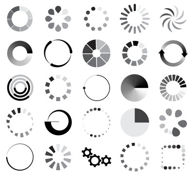 loading sign icon set