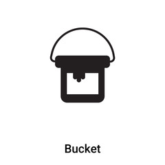 Bucket icon vector isolated on white background, logo concept of Bucket sign on transparent background, black filled symbol