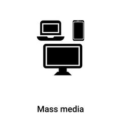 Mass media icon vector isolated on white background, logo concept of Mass media sign on transparent background, black filled symbol