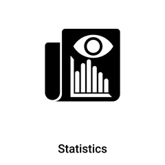 Statistics icon vector isolated on white background, logo concept of Statistics sign on transparent background, black filled symbol