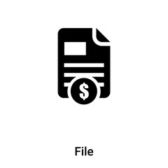 File icon vector isolated on white background, logo concept of File sign on transparent background, black filled symbol