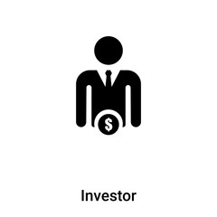 Investor icon vector isolated on white background, logo concept of Investor sign on transparent background, black filled symbol