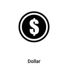 Dollar icon vector isolated on white background, logo concept of Dollar sign on transparent background, black filled symbol