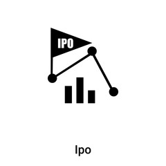Ipo icon vector isolated on white background, logo concept of Ipo sign on transparent background, black filled symbol