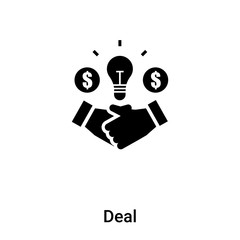Deal icon vector isolated on white background, logo concept of Deal sign on transparent background, black filled symbol