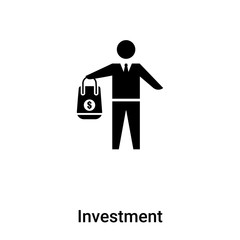 Investment icon vector isolated on white background, logo concept of Investment sign on transparent background, black filled symbol