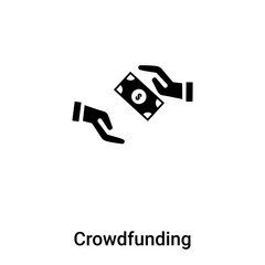 Fototapeta premium Crowdfunding icon vector isolated on white background, logo concept of Crowdfunding sign on transparent background, black filled symbol