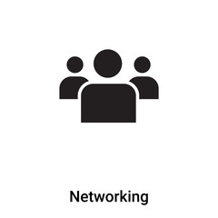 Networking icon vector isolated on white background, logo concept of Networking sign on transparent background, black filled symbol