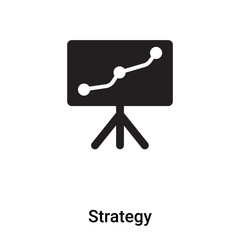 Strategy icon vector isolated on white background, logo concept of Strategy sign on transparent background, black filled symbol