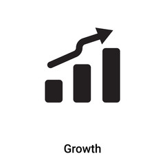 Growth icon vector isolated on white background, logo concept of Growth sign on transparent background, black filled symbol