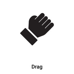 Drag icon vector isolated on white background, logo concept of Drag sign on transparent background, black filled symbol