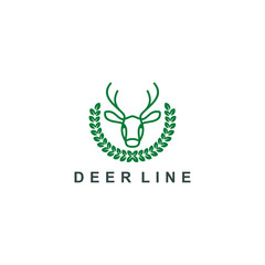 deer logo line art icon symbol vector illustration