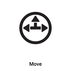 Move icon vector isolated on white background, logo concept of Move sign on transparent background, black filled symbol