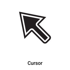 Cursor icon vector isolated on white background, logo concept of Cursor sign on transparent background, black filled symbol