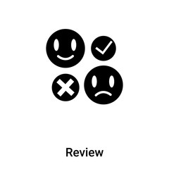 Fototapeta premium Review icon vector isolated on white background, logo concept of Review sign on transparent background, black filled symbol