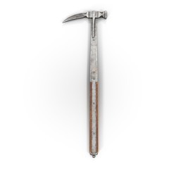 Medieval Military Hammer on white. Top view. 3D illustration