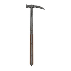 Medieval Military Hammer on white. Top view. 3D illustration