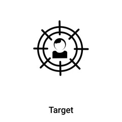 Target icon vector isolated on white background, logo concept of Target sign on transparent background, black filled symbol