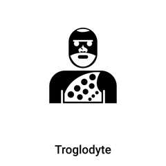 Troglodyte icon vector isolated on white background, logo concept of Troglodyte sign on transparent background, black filled symbol