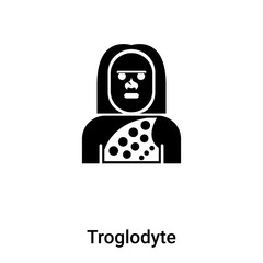 Troglodyte icon vector isolated on white background, logo concept of Troglodyte sign on transparent background, black filled symbol
