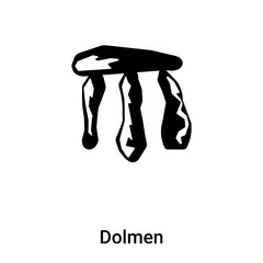 Dolmen icon vector isolated on white background, logo concept of Dolmen sign on transparent background, black filled symbol